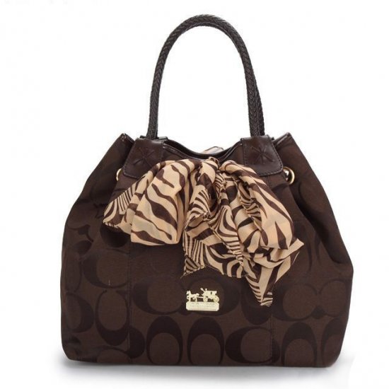 Coach North South Scarf Large Coffee Totes ATS | Women - Click Image to Close